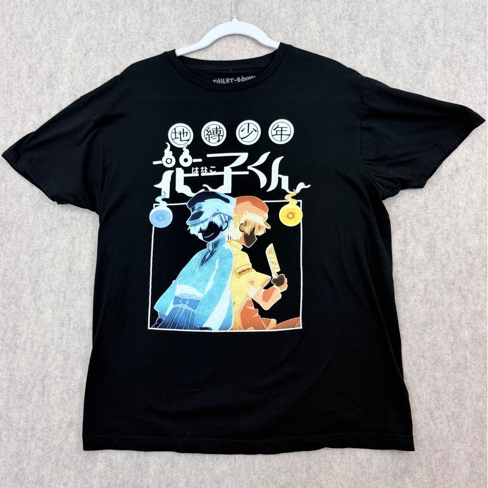 Goodie Two Sleeves Toilet-Bound Hanako-kun T-Shirt Mens Large Black Cotton Anime